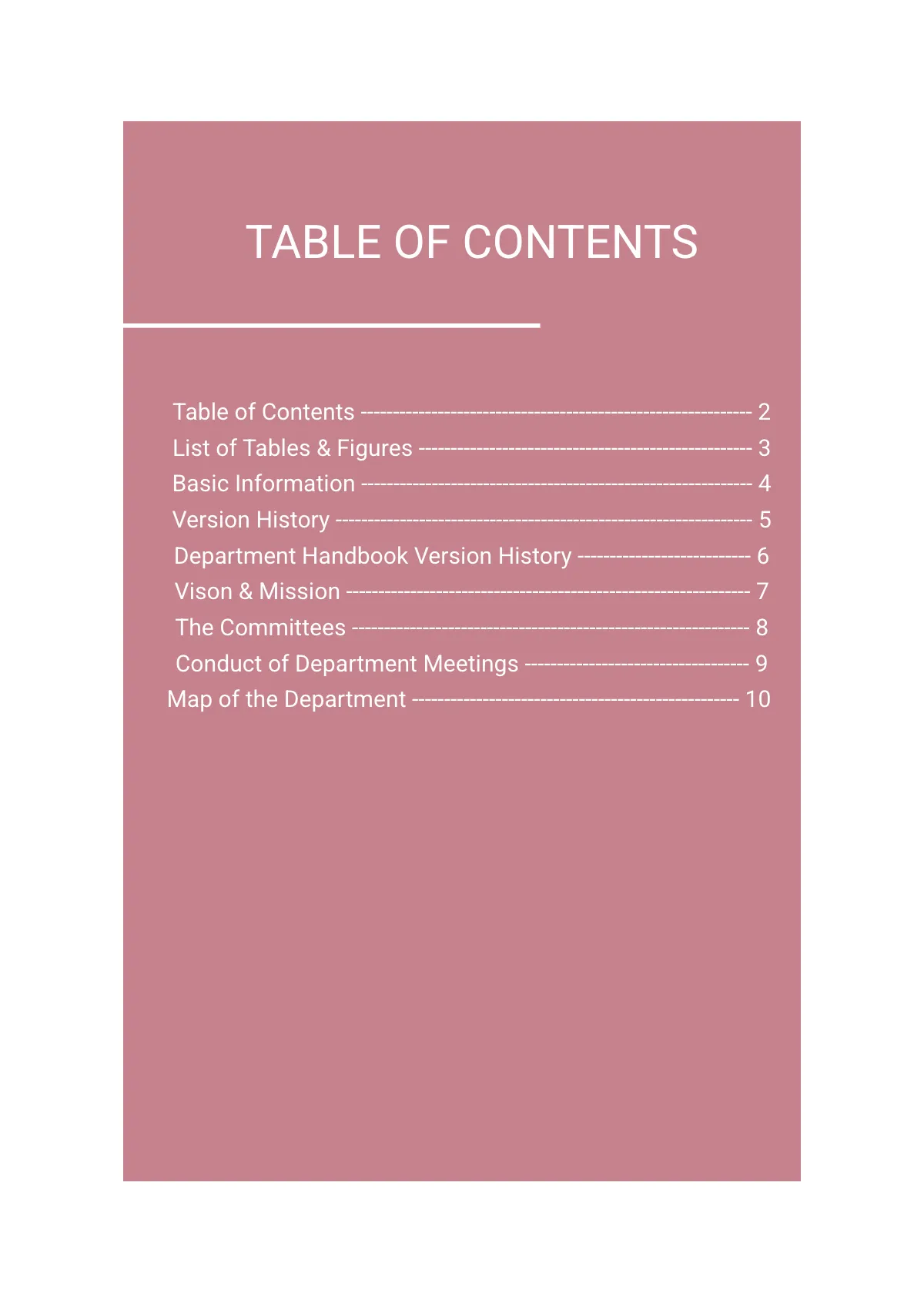 Free Department Handbook Template to Edit Online