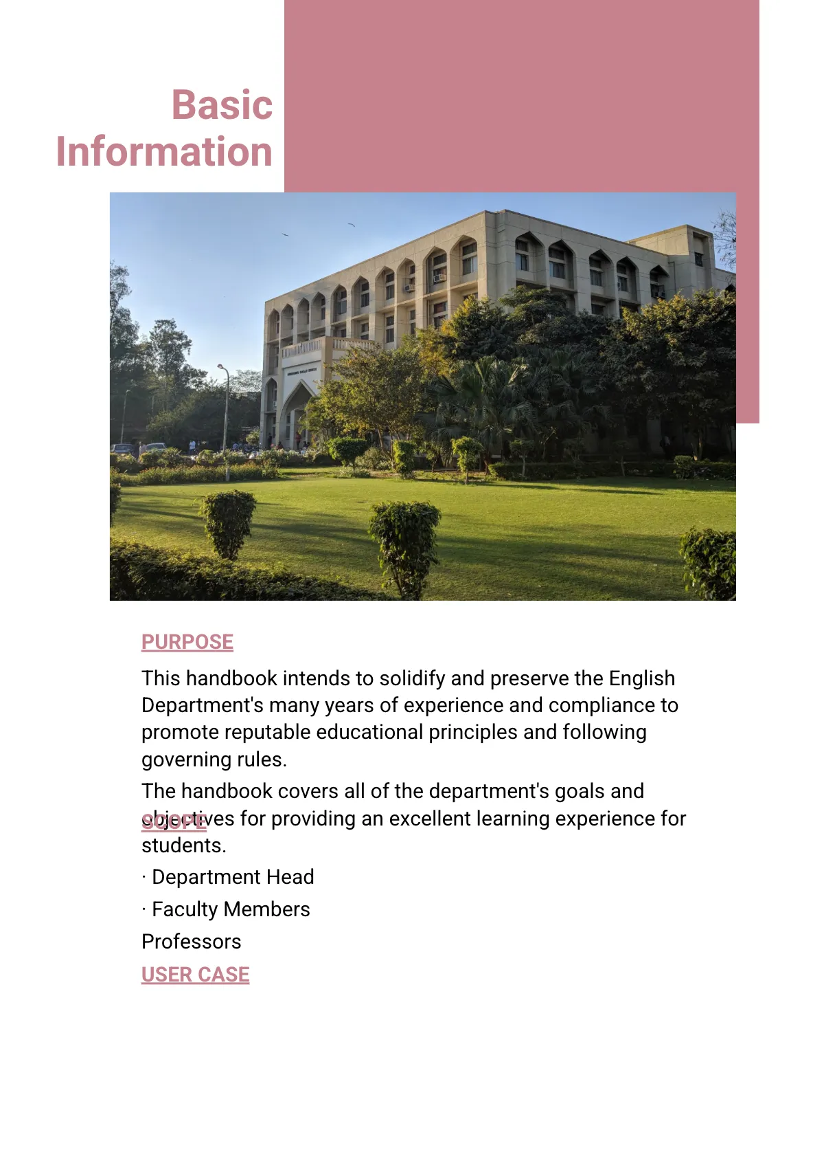 Free Department Handbook Template to Edit Online