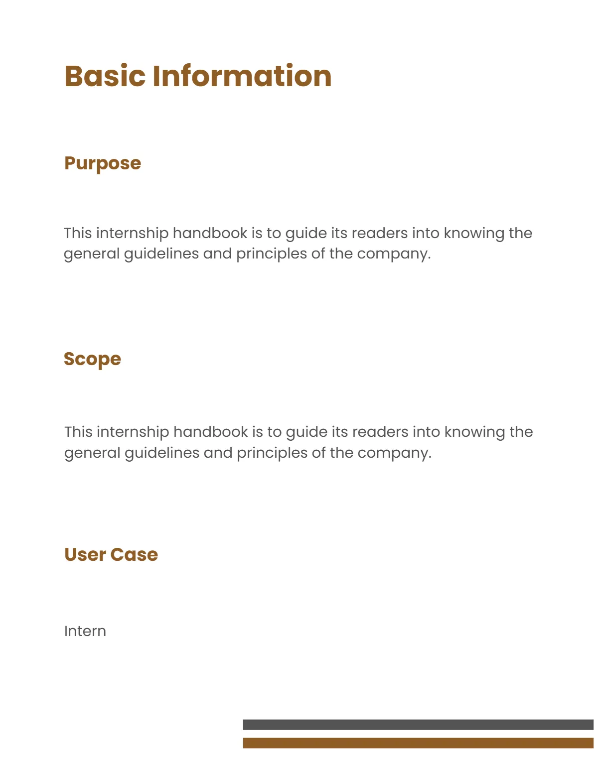 Free Internship Handbook Template to Edit Online