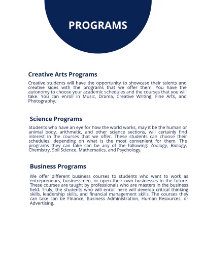 Free Academic Prospectus Template to Edit Online