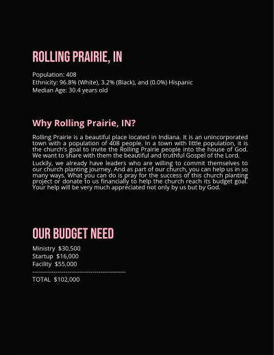 Free Church Prospectus Template to Edit Online