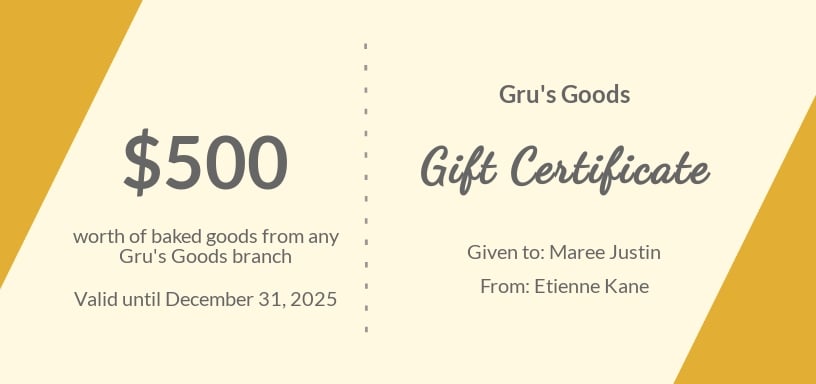 Printable Gift Certificate Template - PSD