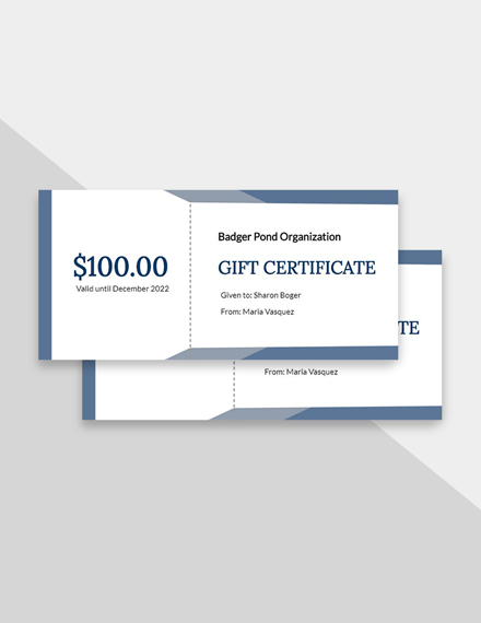 Organization Gift Certificate Template - PSD