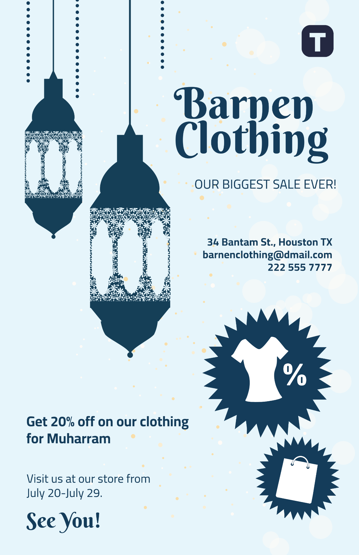 Free Muharram Sale Poster Template