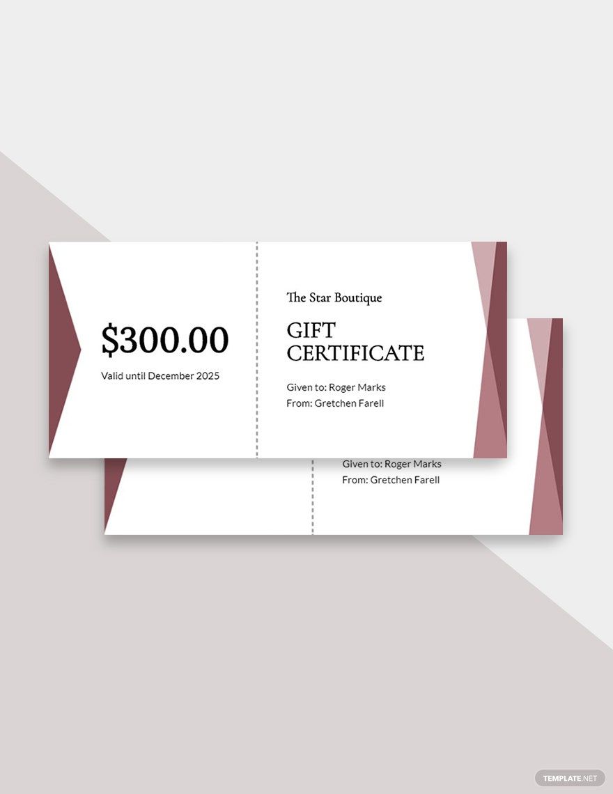 Fashion Gift Certificate Template