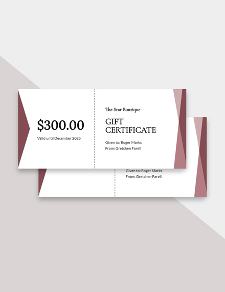 Fashion Gift Certificate Template - PSD