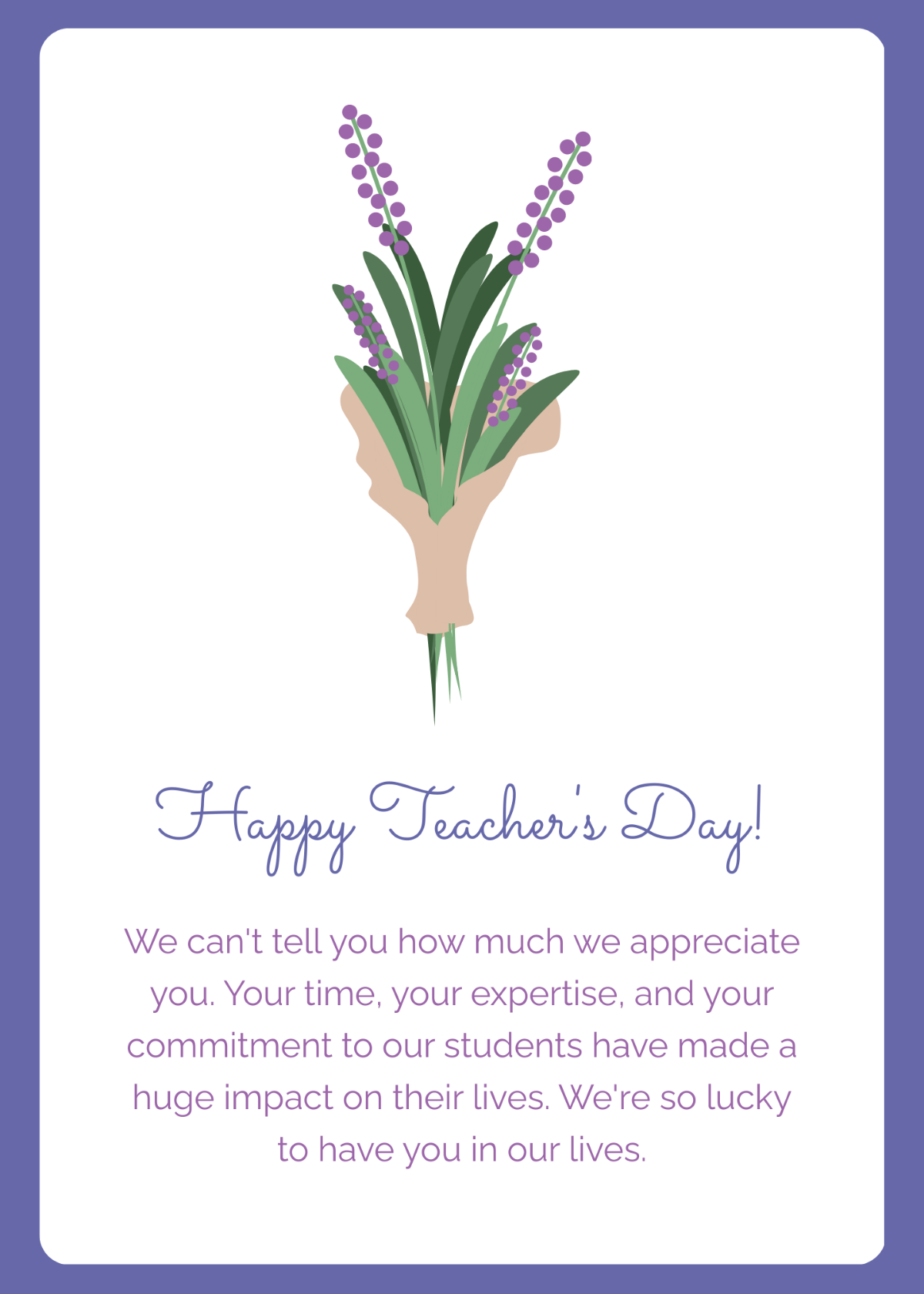 Sample Teacher's Day Card Template
