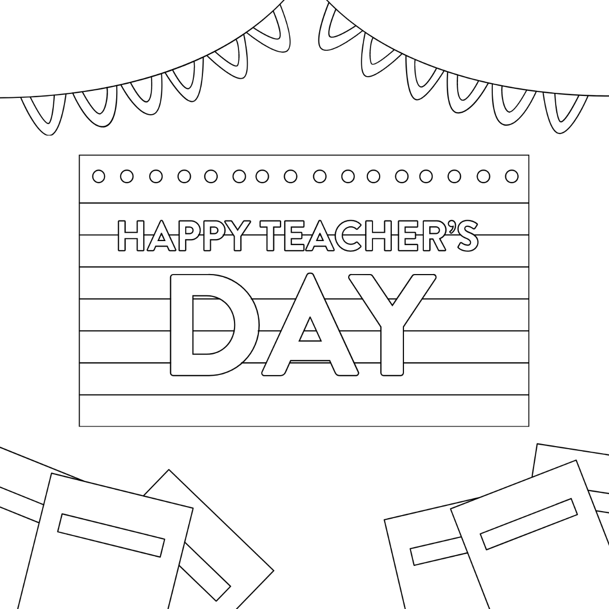 Teachers Day Design Drawing Template