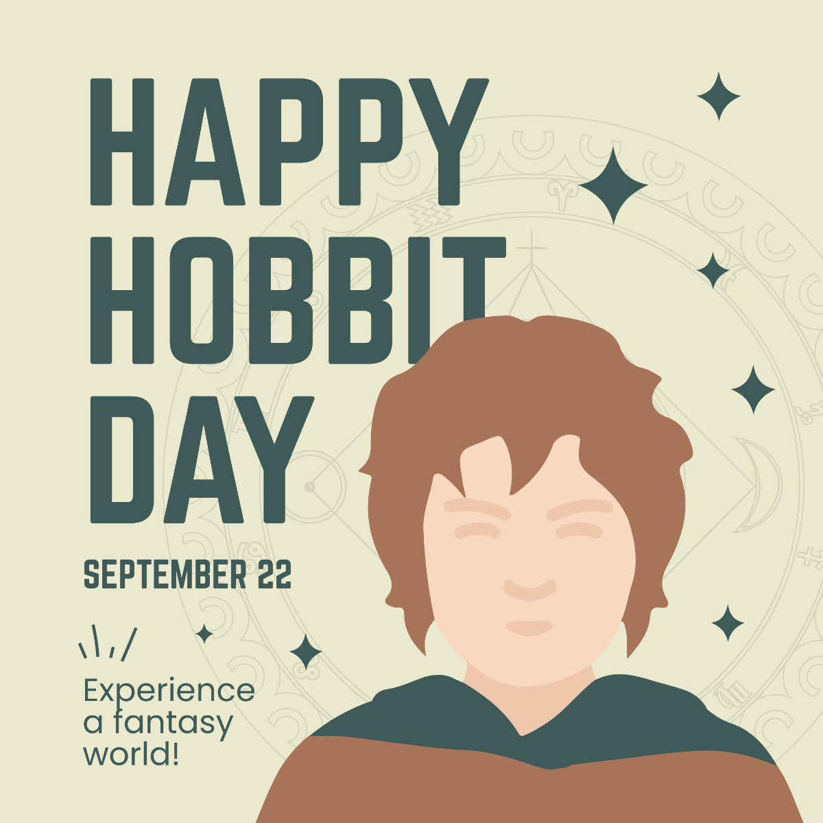 Hobbit Day Instagram Post Template