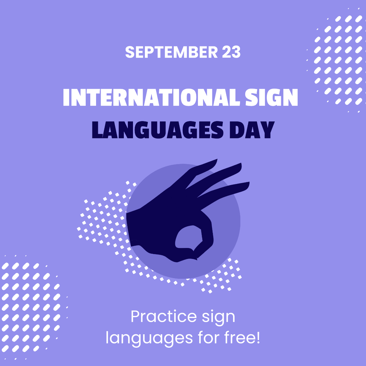 International Day of Sign Languages Instagram Post Template