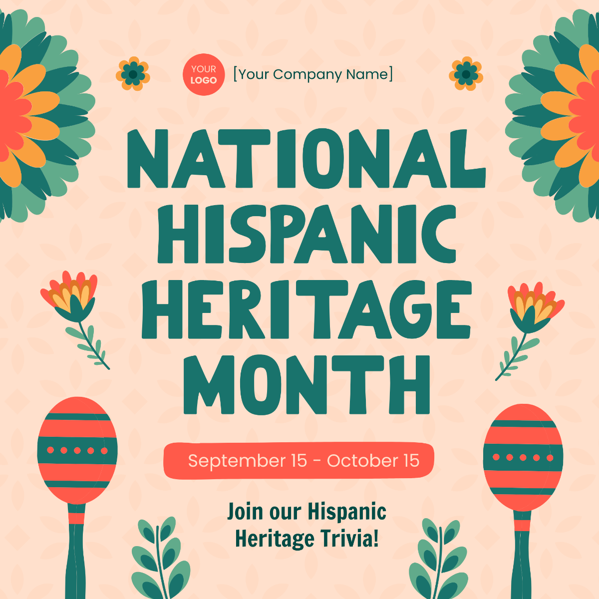 National Hispanic Heritage Month Instagram Post Template - Edit Online & Download