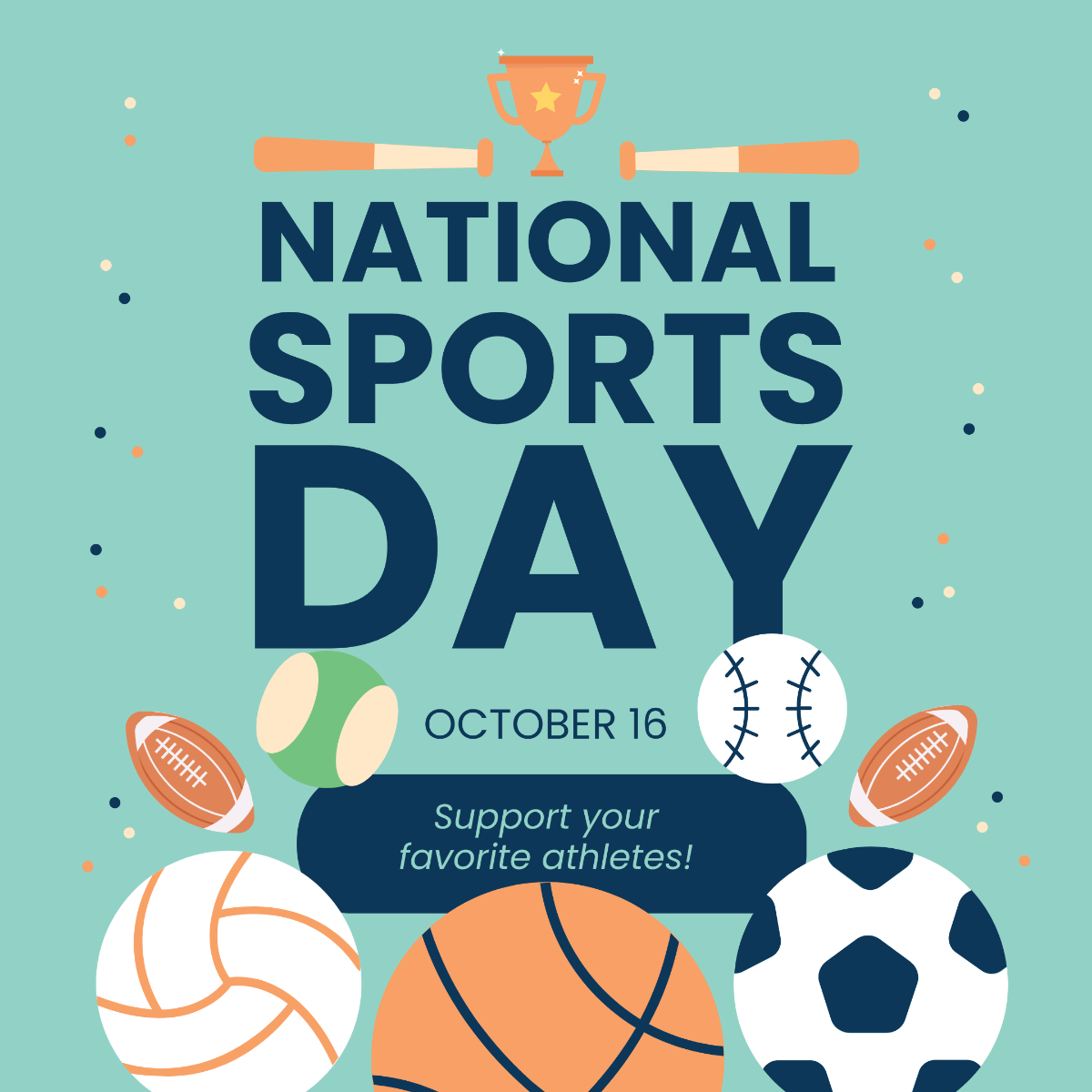 National Sports Day Instagram Post Template