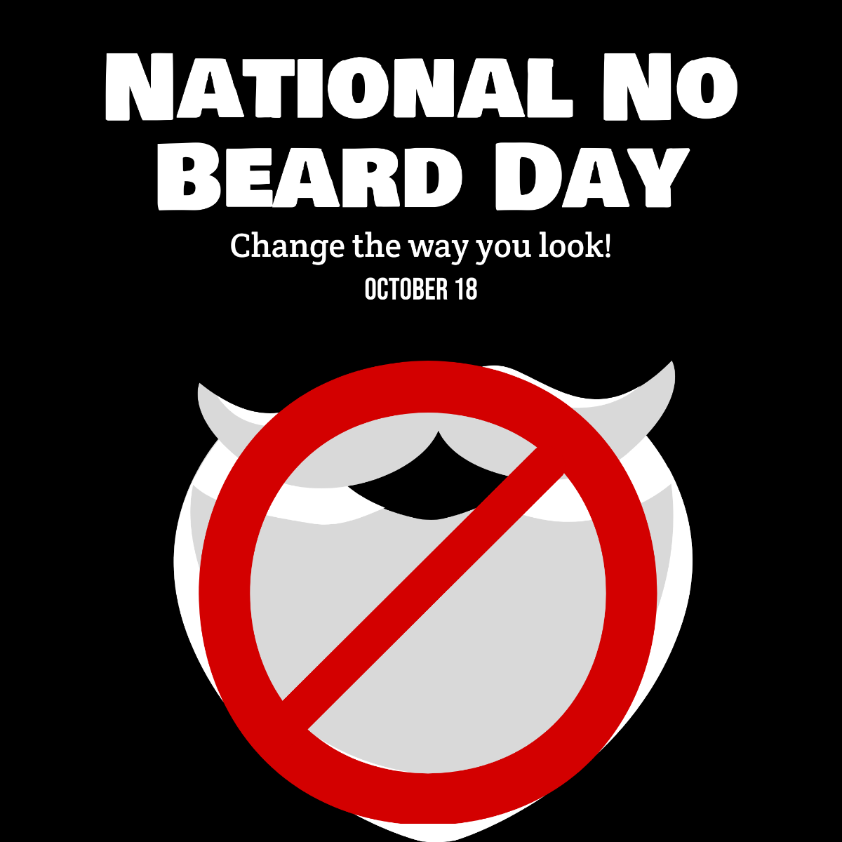 National No Beard Day Instagram Post Template
