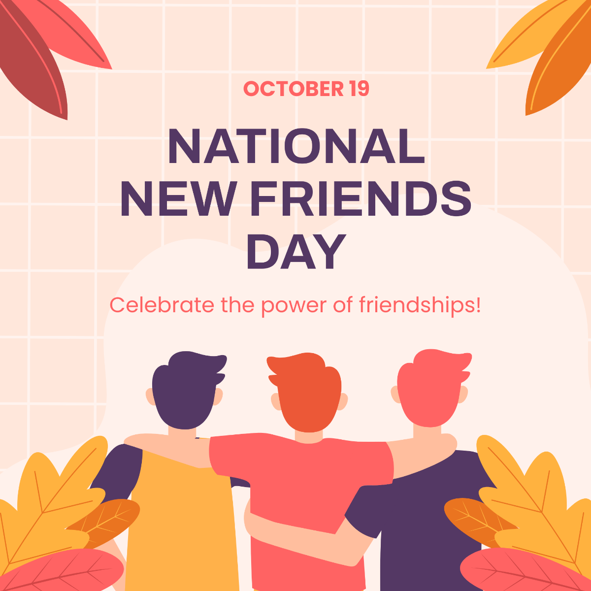 National New Friends Day Instagram Post Template