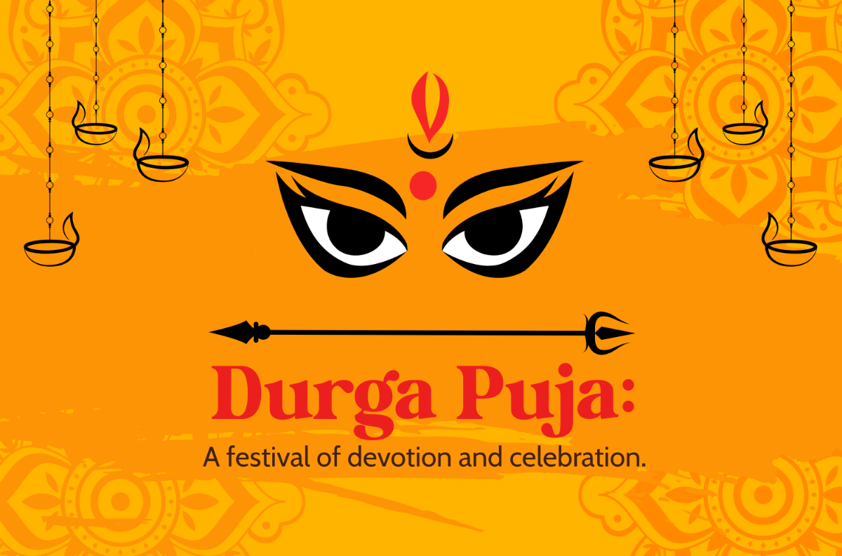 Free Durga Puja Banner Template to Edit Online