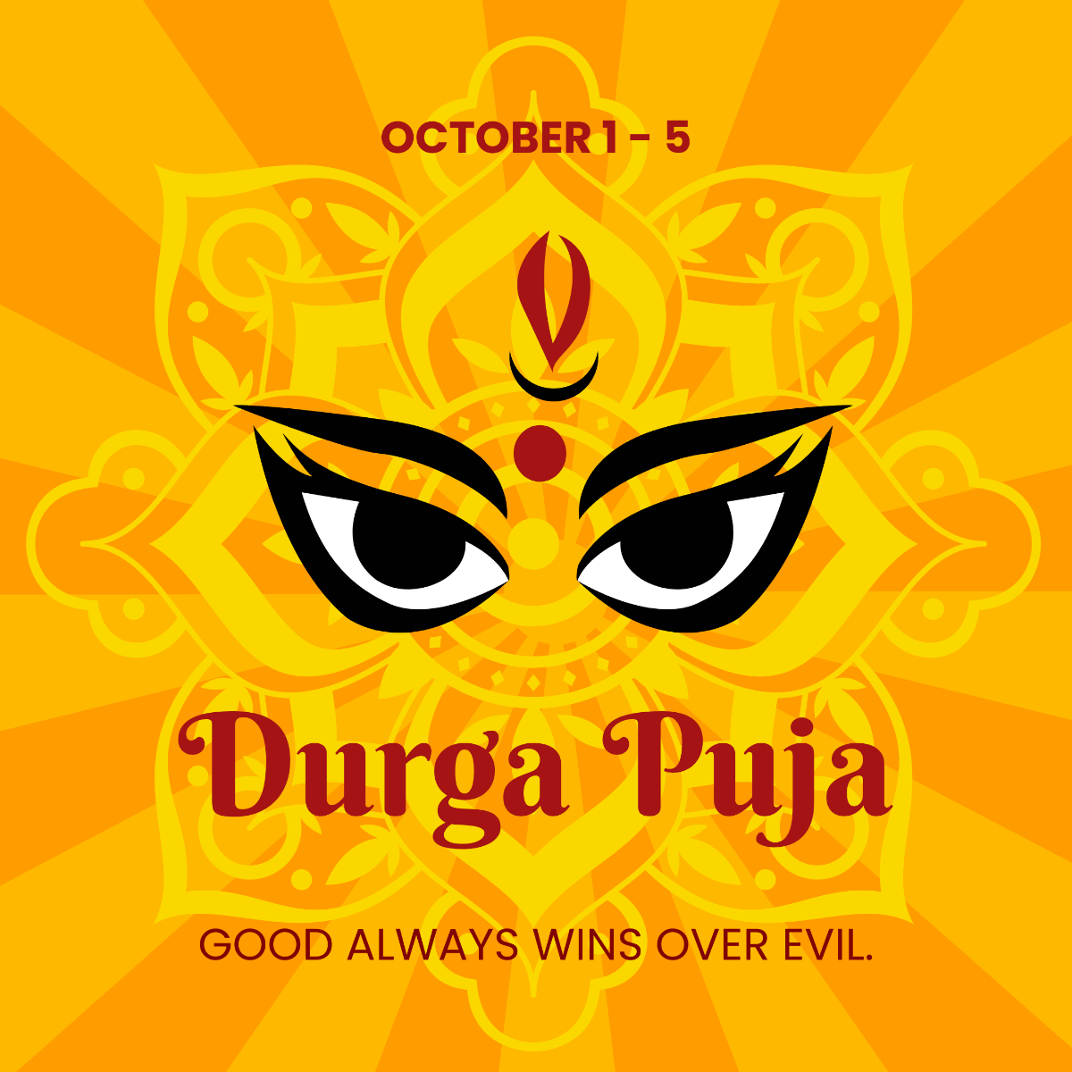 Durga Puja Instagram Post Template