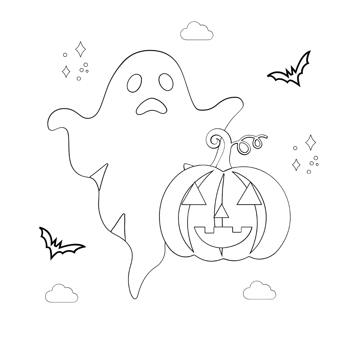 Halloween Day Drawing Template
