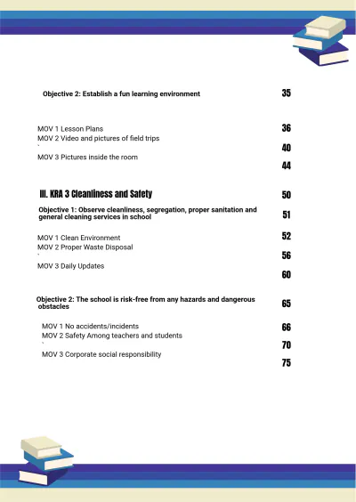 Free Table of Contents RPMS Portfolio Template to Edit Online