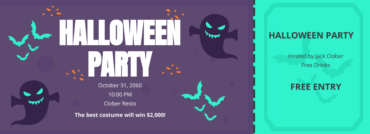 Halloween Party Ticket Template