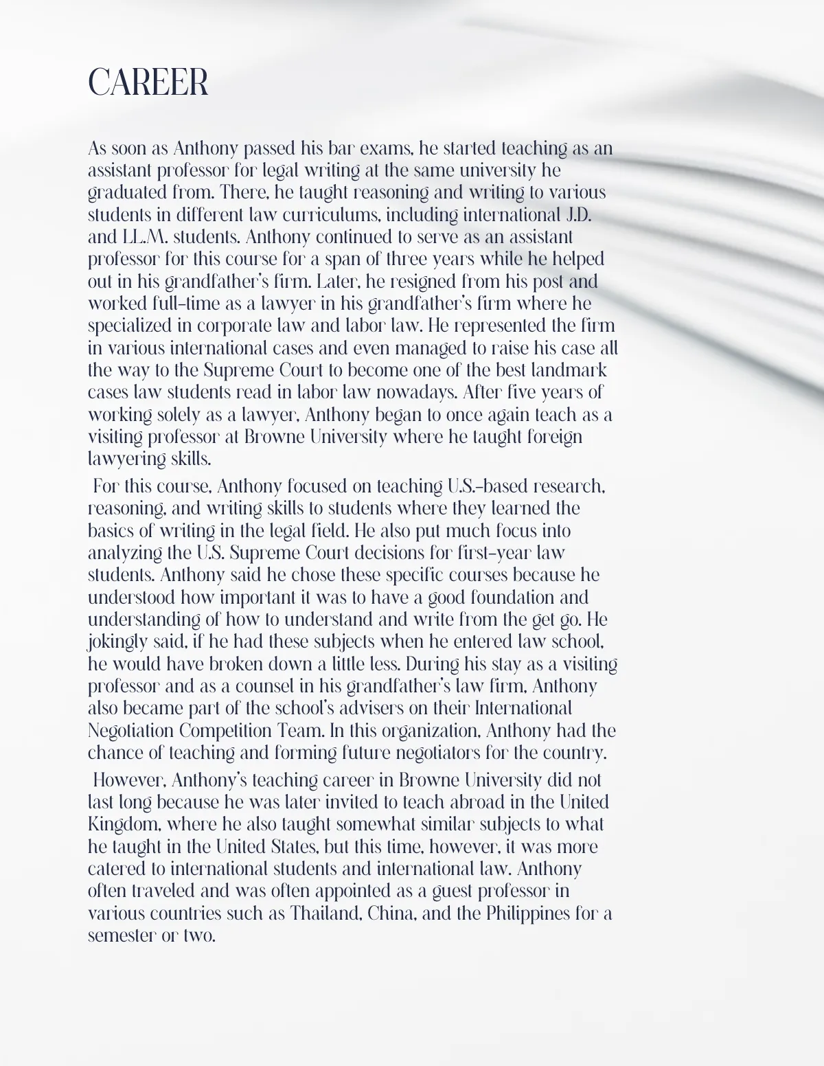 Free Teacher Biography Template to Edit Online