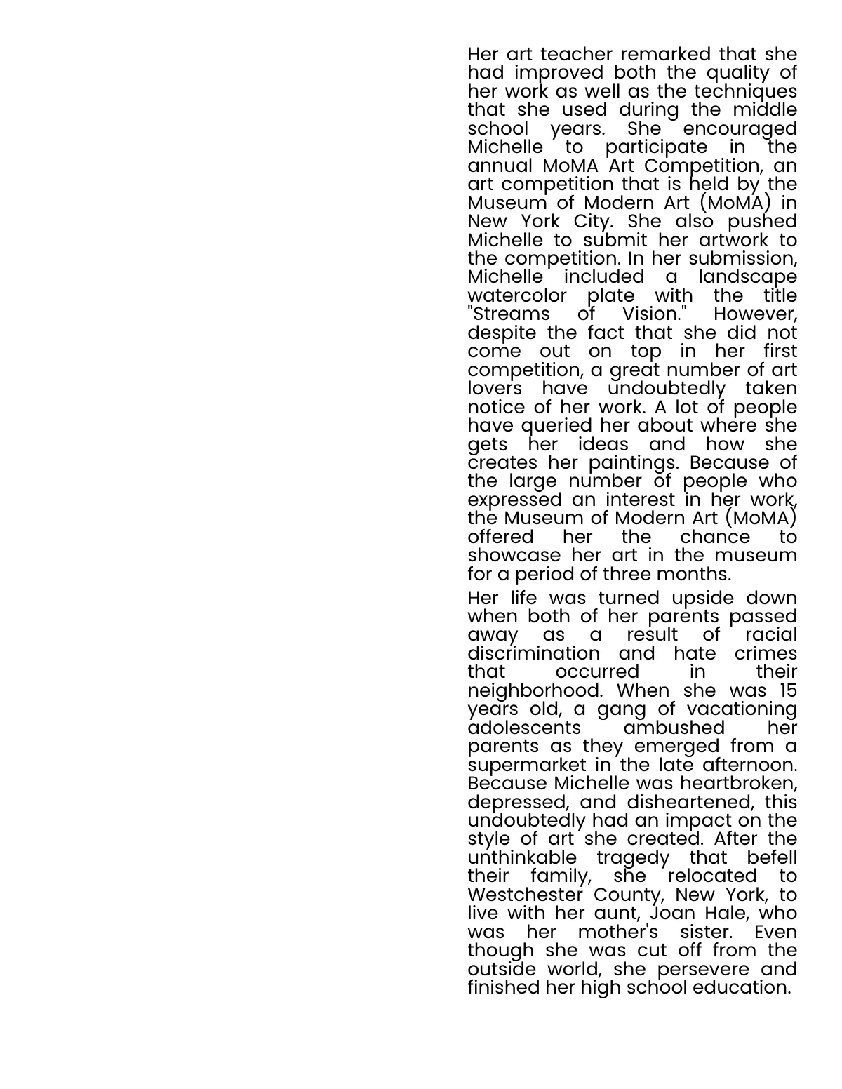 Free Artist Biography Template to Edit Online