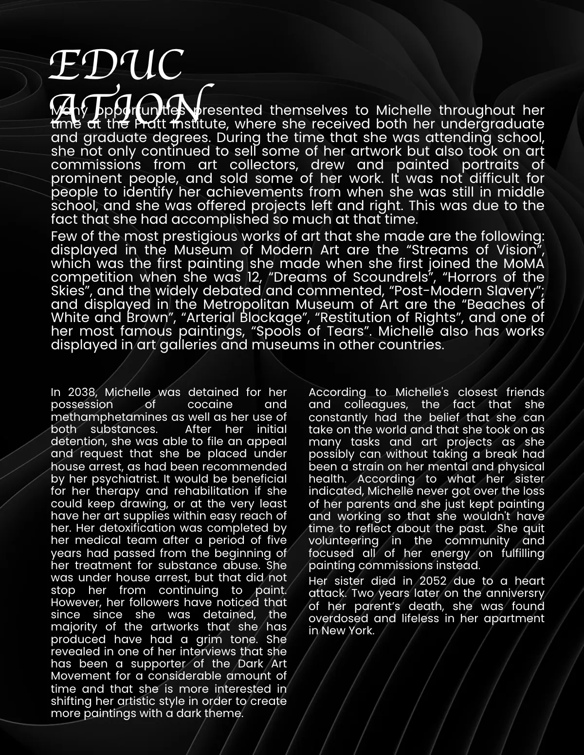 Free Artist Biography Template to Edit Online