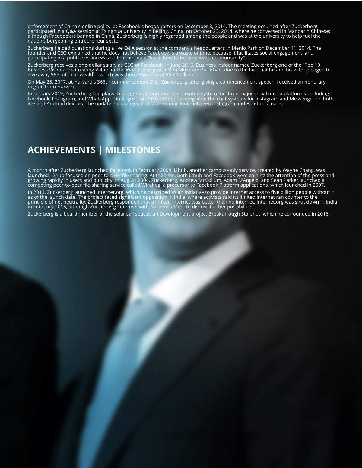 Free Executive Biography Template to Edit Online