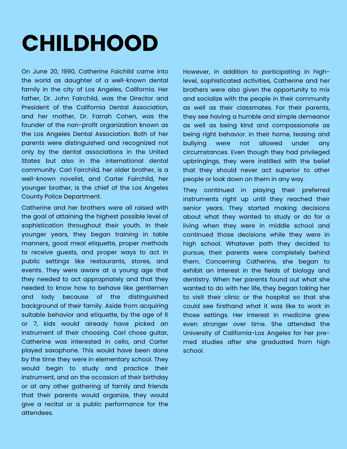 Free Dentist Biography Template to Edit Online