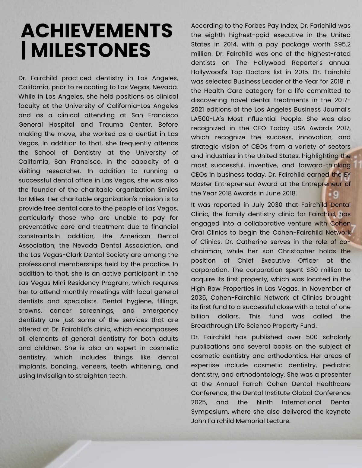 Free Dentist Biography Template to Edit Online