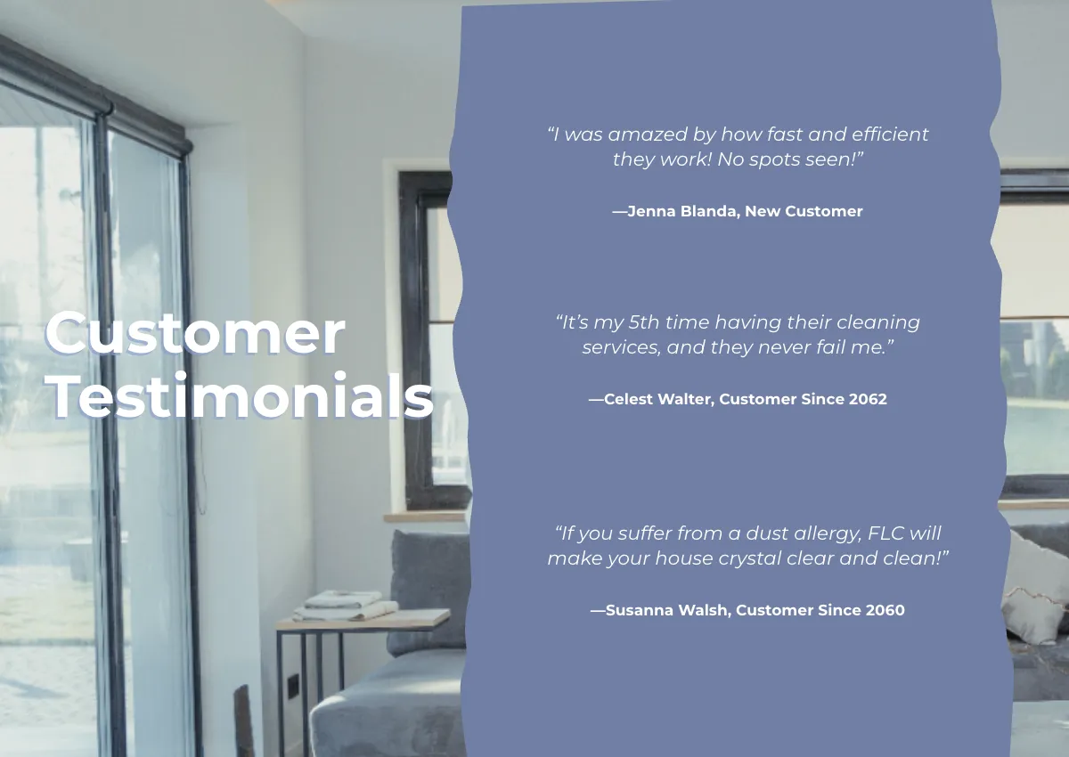 Free Residential Cleaning Company Profile Template to Edit Online