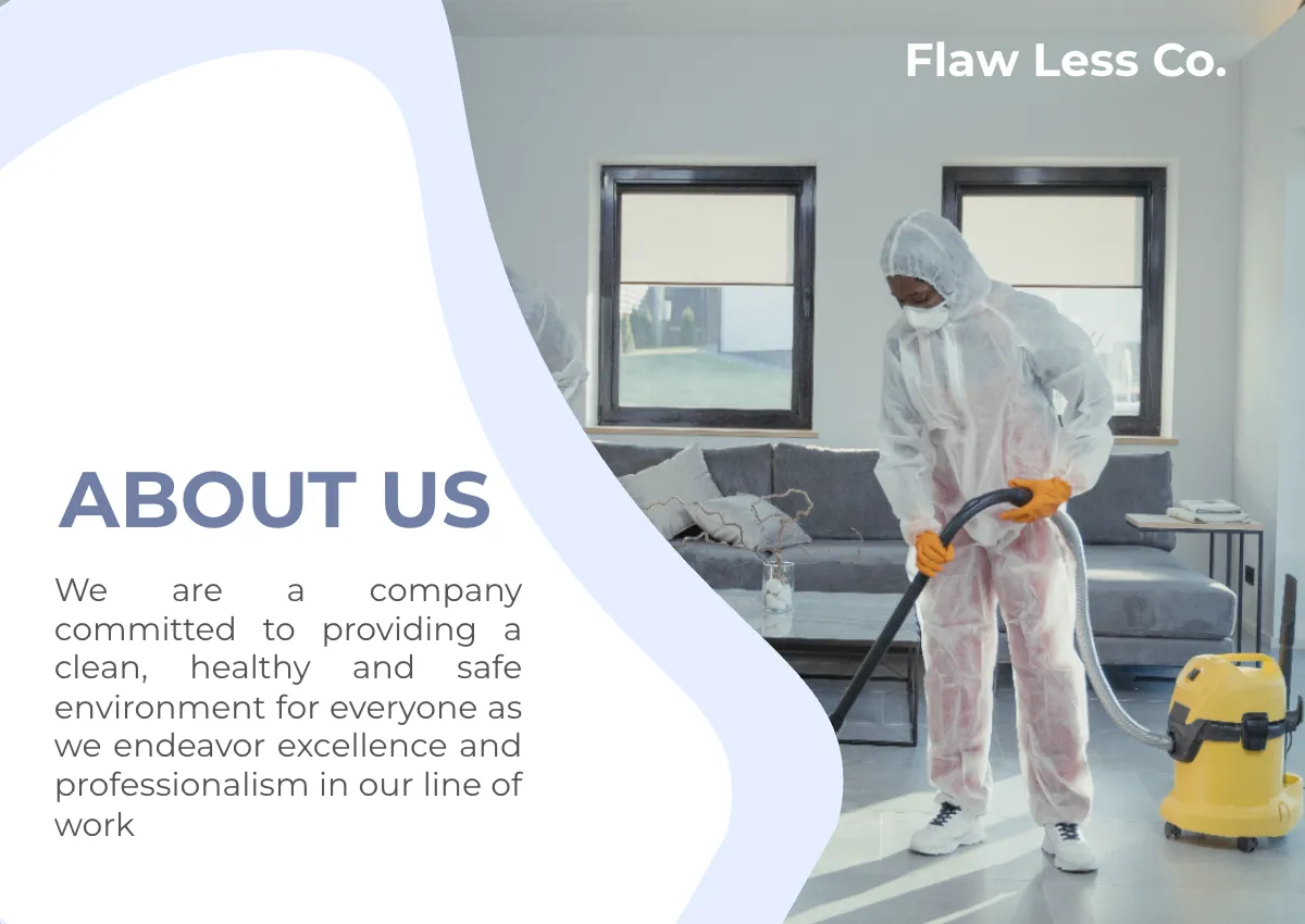 Free Residential Cleaning Company Profile Template to Edit Online