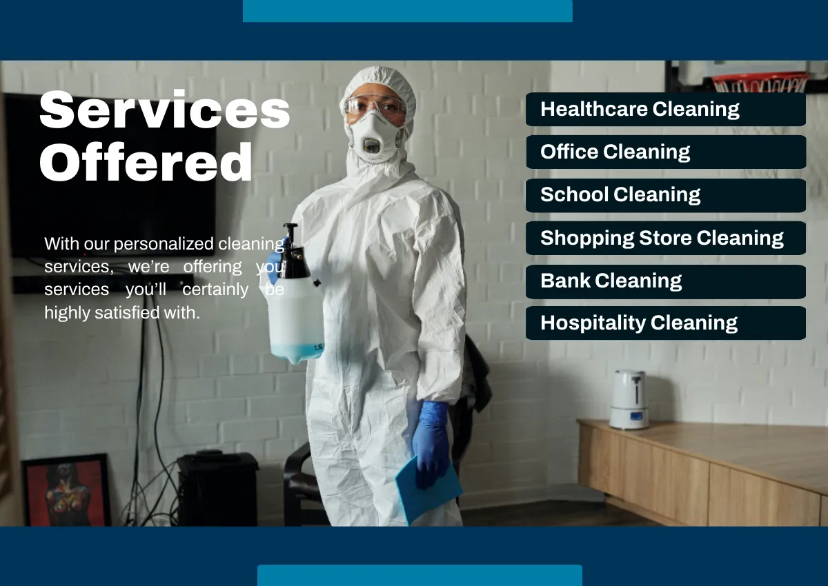 Free Commercial Cleaning Company Profile Template to Edit Online