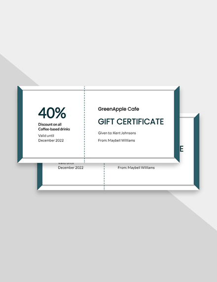 Editable Gift Certificate Template - PSD