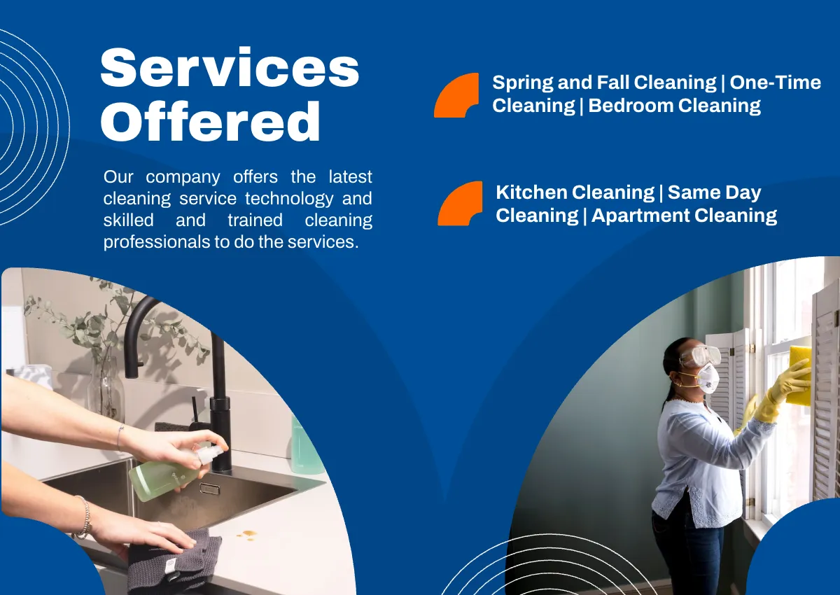 Free Domestic Cleaning Company Profile Template to Edit Online
