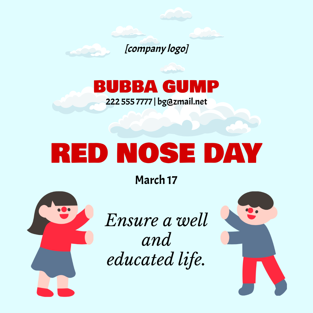 Red Nose Day Flyer Vector Template