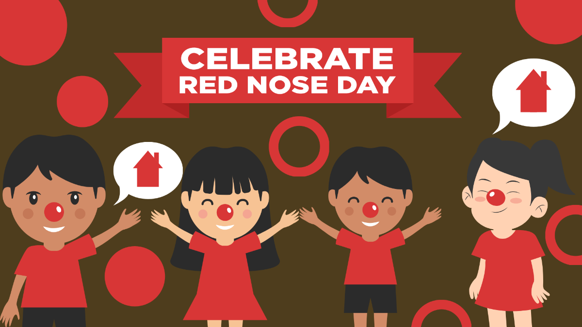 Red Nose Day Drawing Background Template