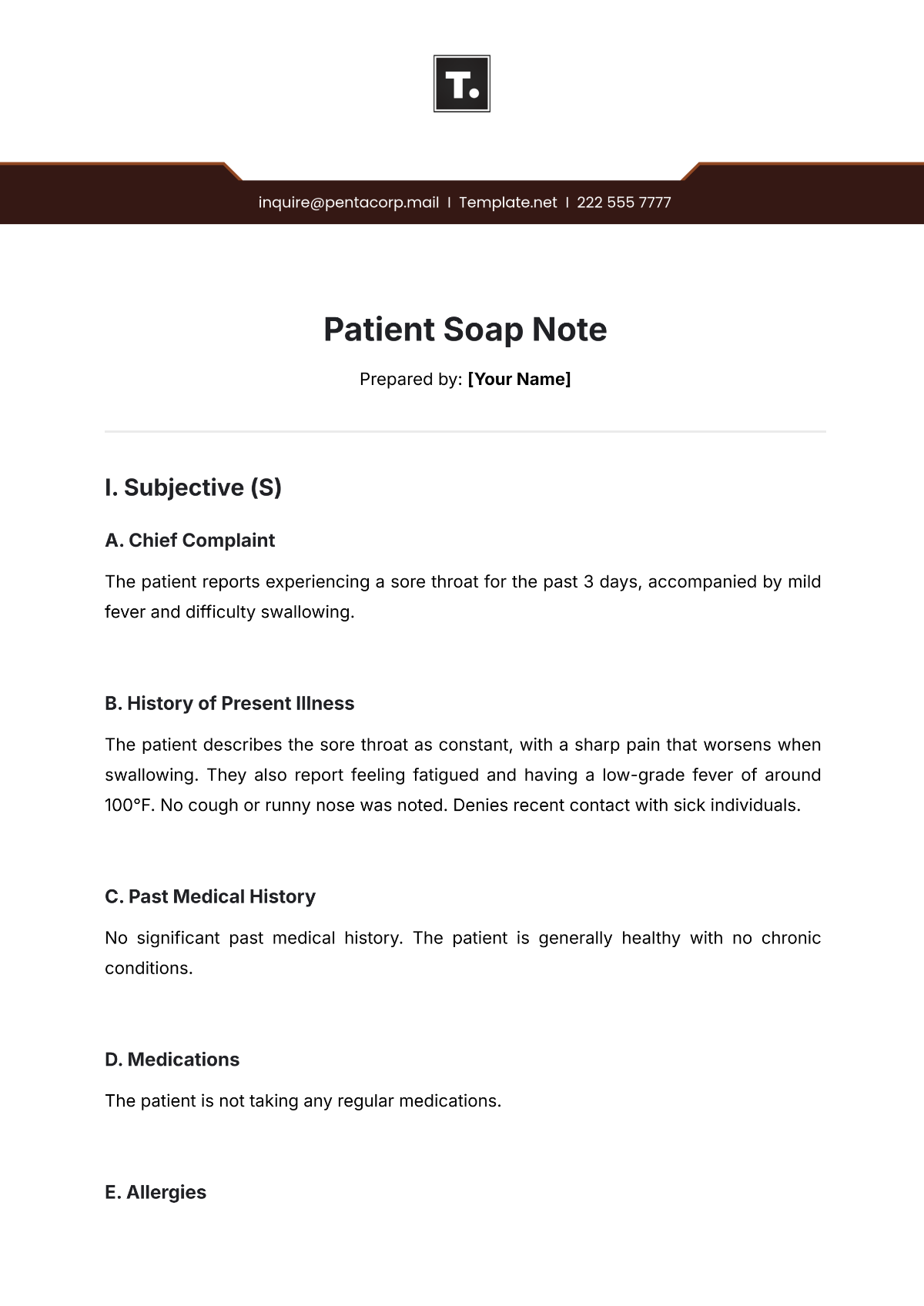 Patient Soap Note Template - Edit Online & Download