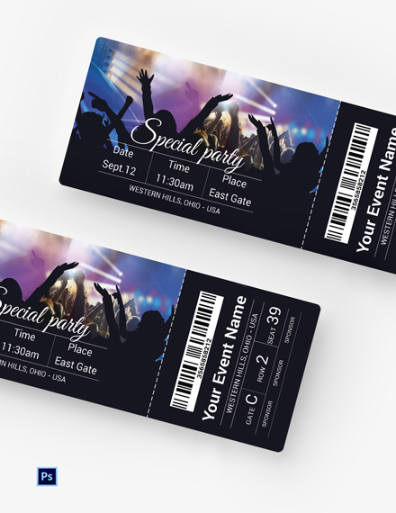 Free Party Ticket Pdf - Template Download 