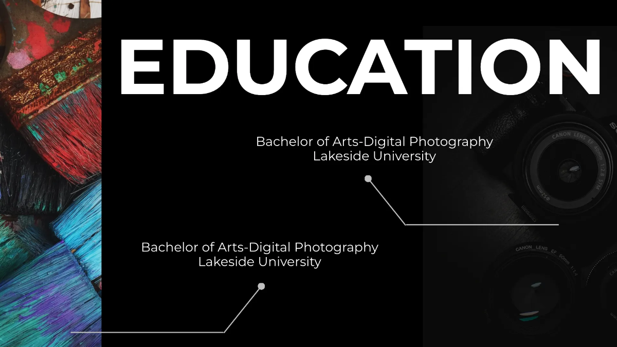 Free Art Director Portfolio Presentation Template to Edit Online