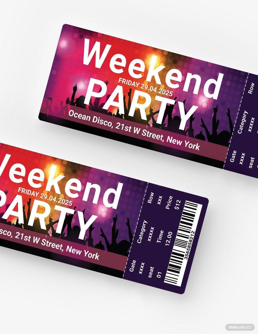 Weekend Party Ticket Template