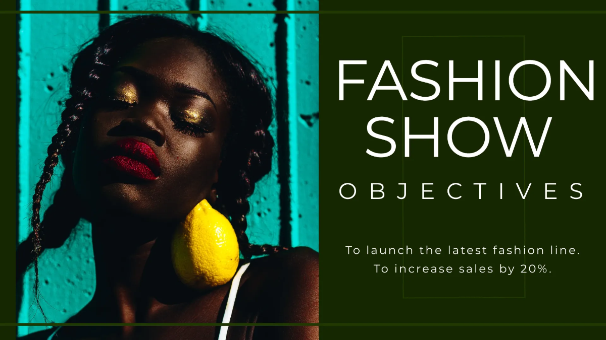 Free Fashion Show Business Plan Presentation Template to Edit Online