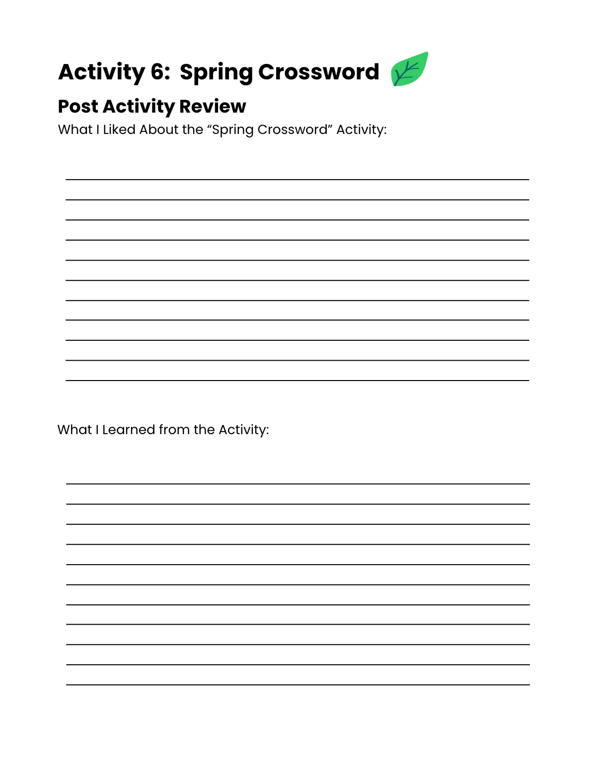Free Spring Workbook Template to Edit Online
