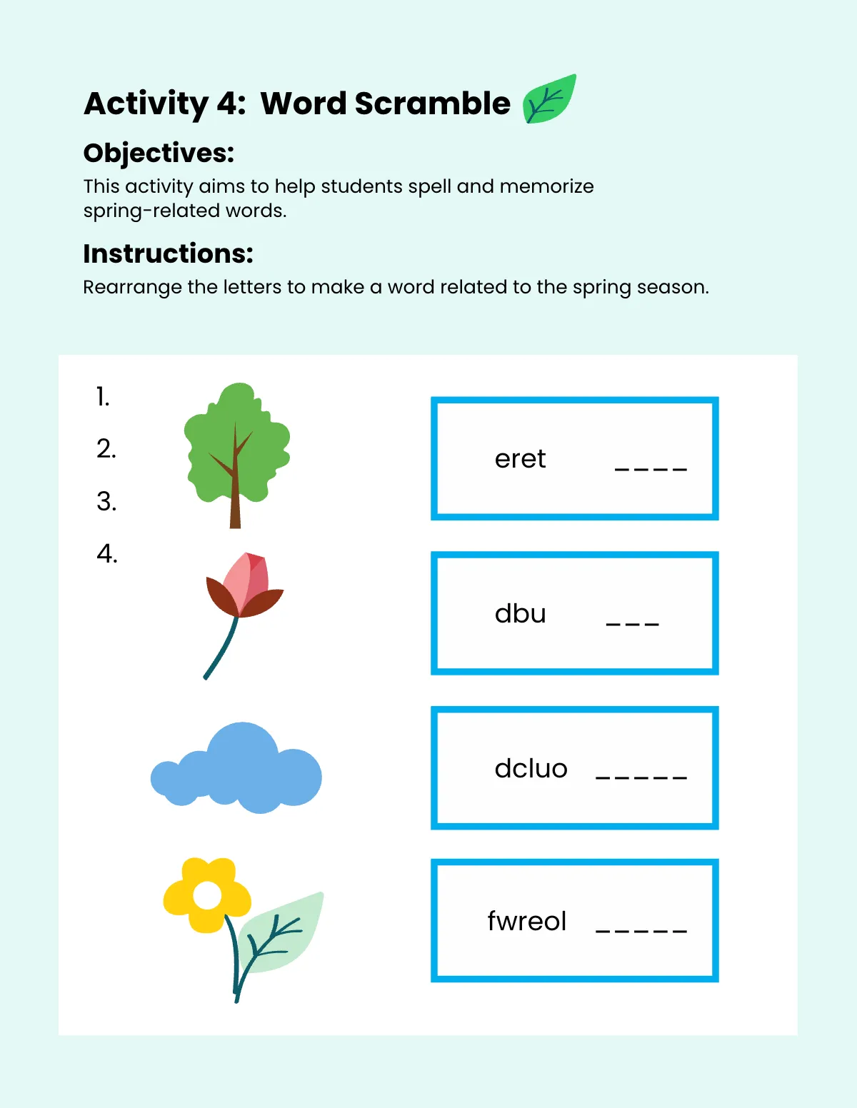 Free Spring Workbook Template to Edit Online