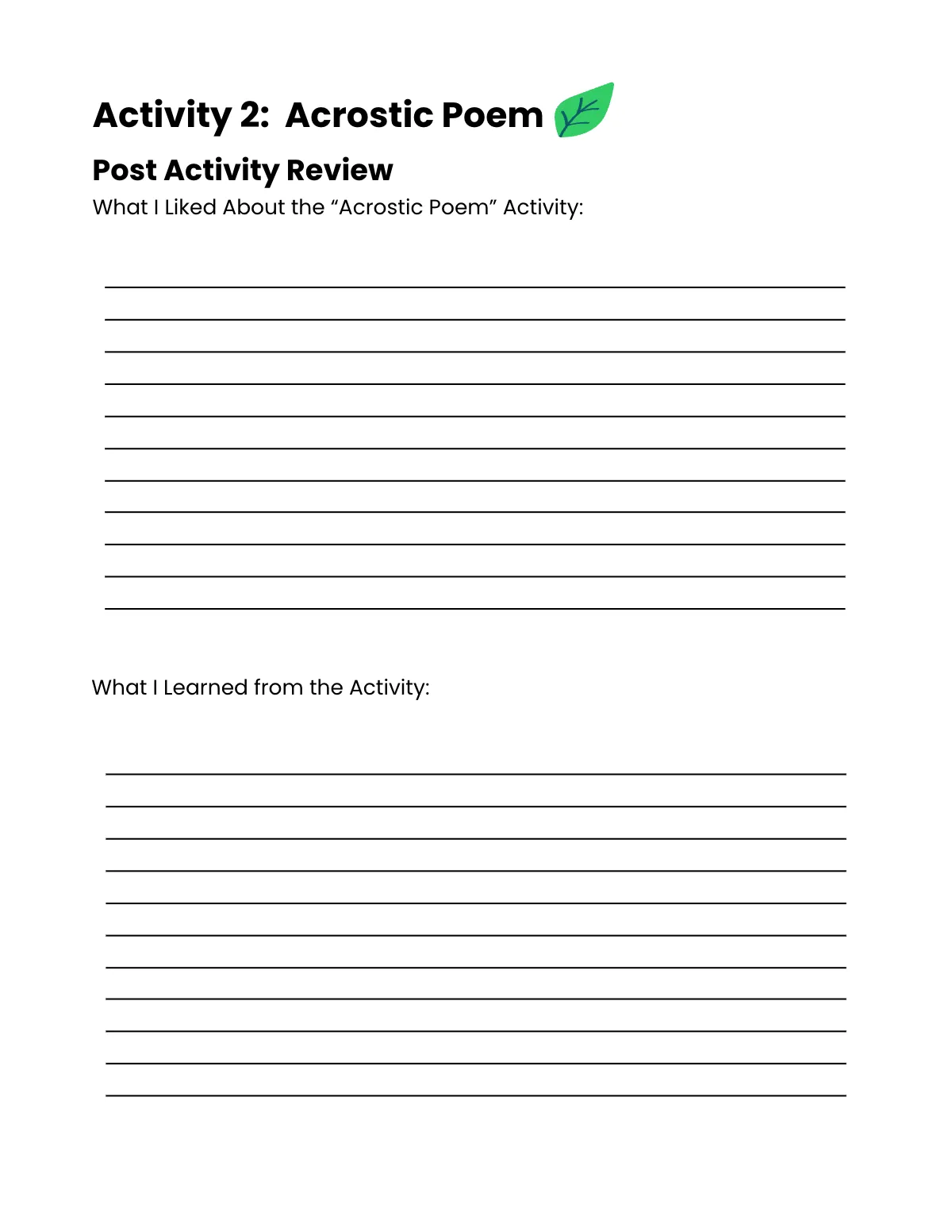Free Spring Workbook Template to Edit Online