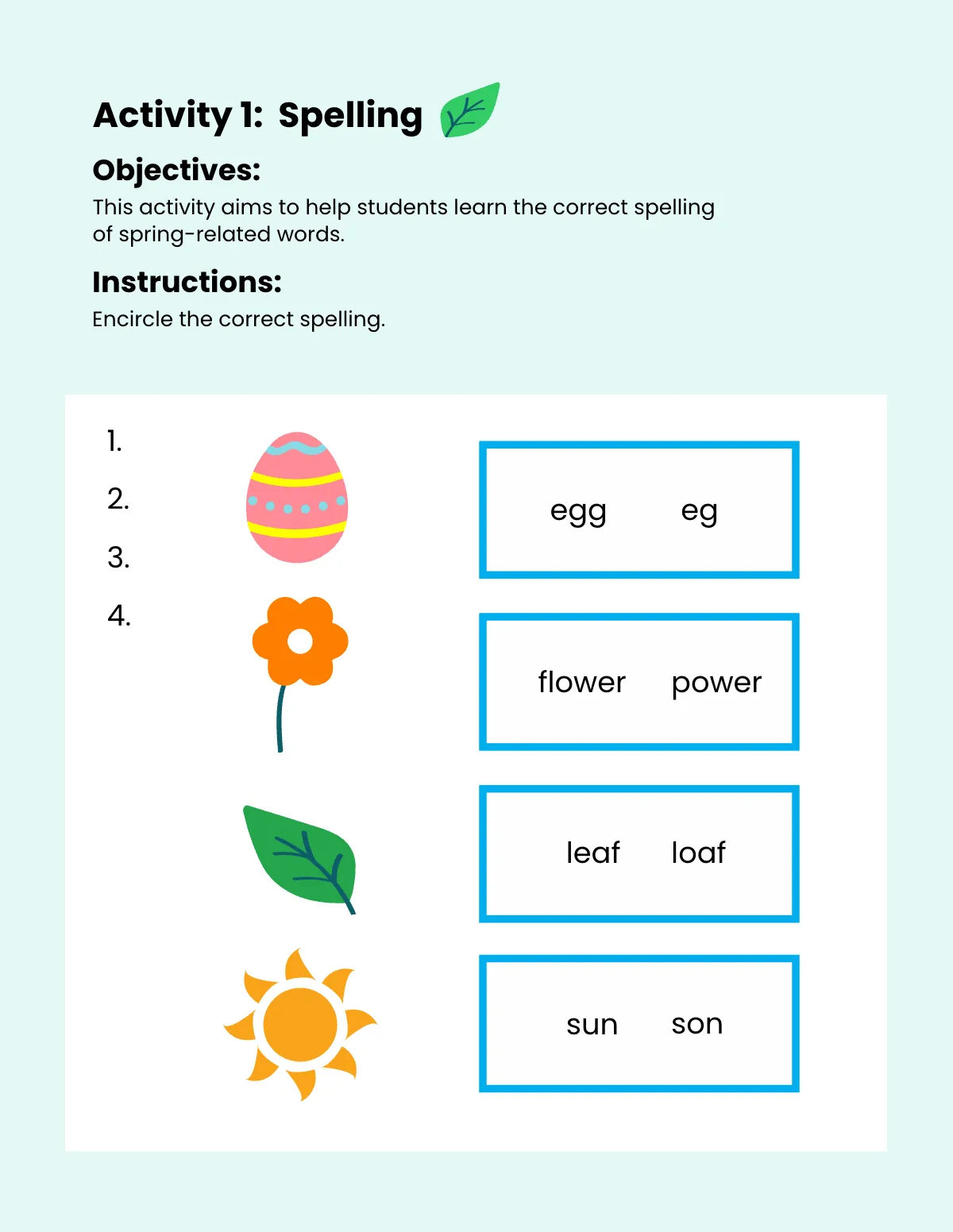 Free Spring Workbook Template to Edit Online