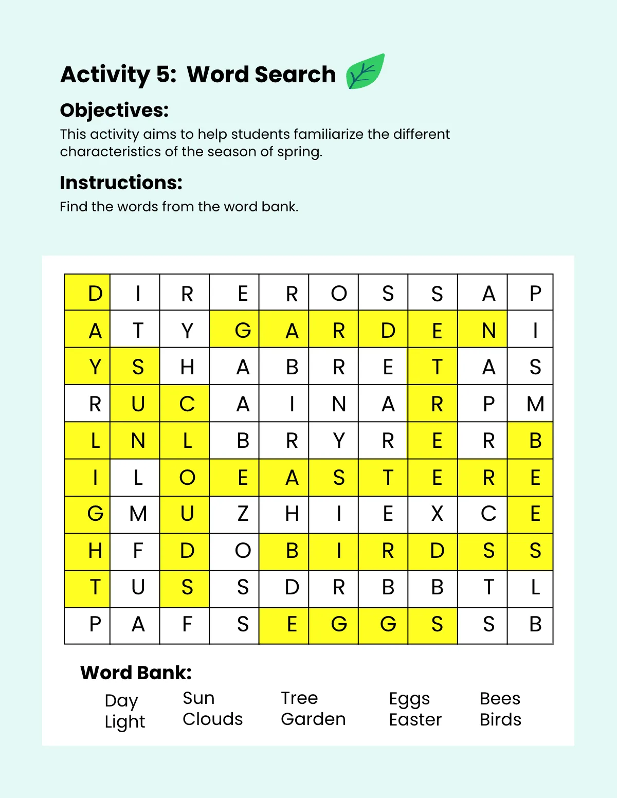 Free Spring Workbook Template to Edit Online