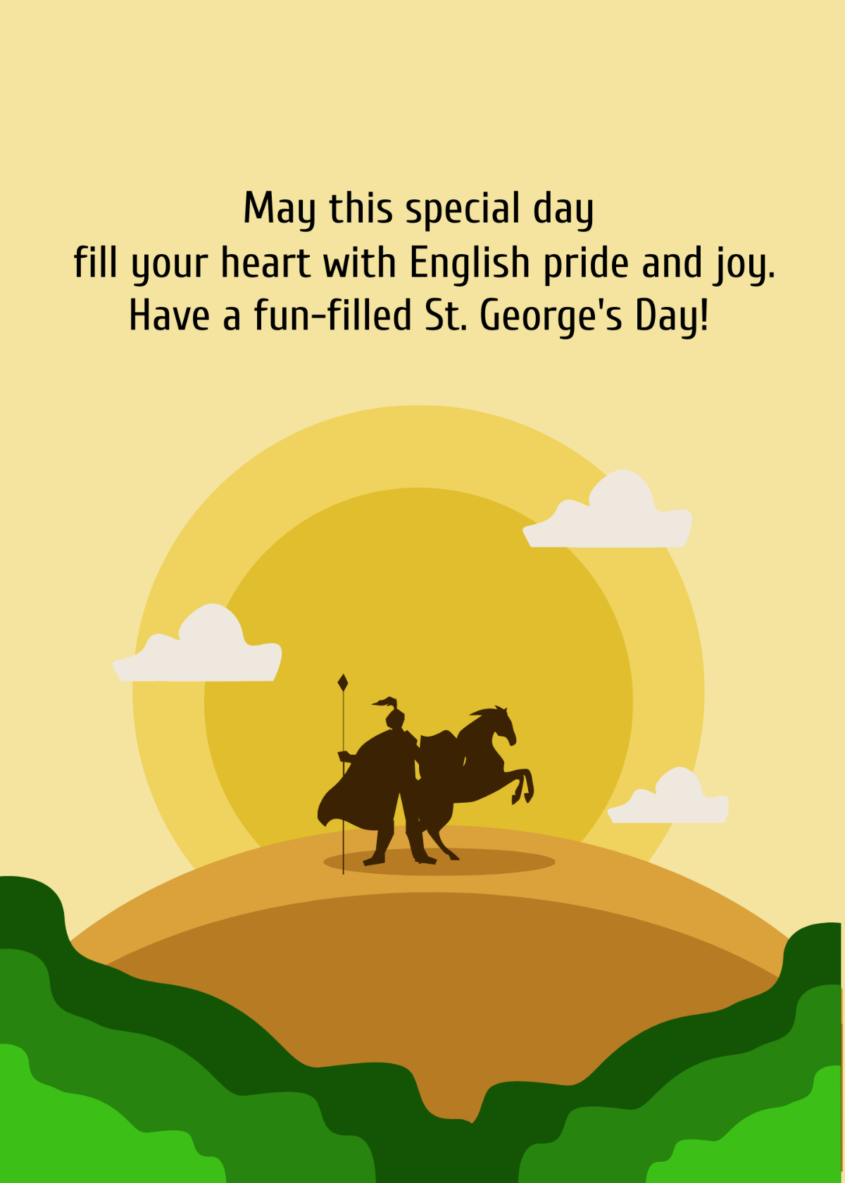 St. George's Day Greeting Card Template