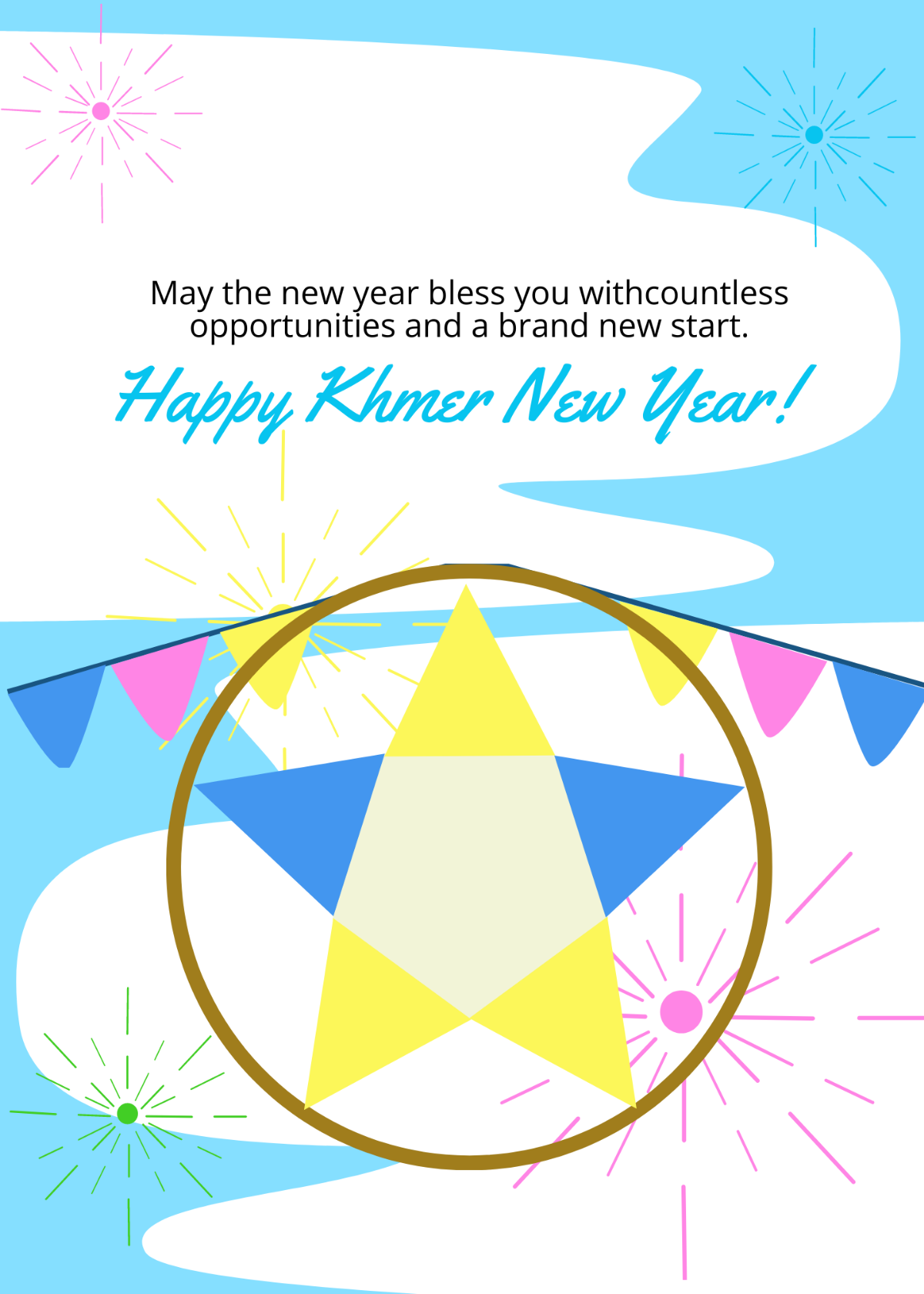 Khmer New Year Greeting Card Template