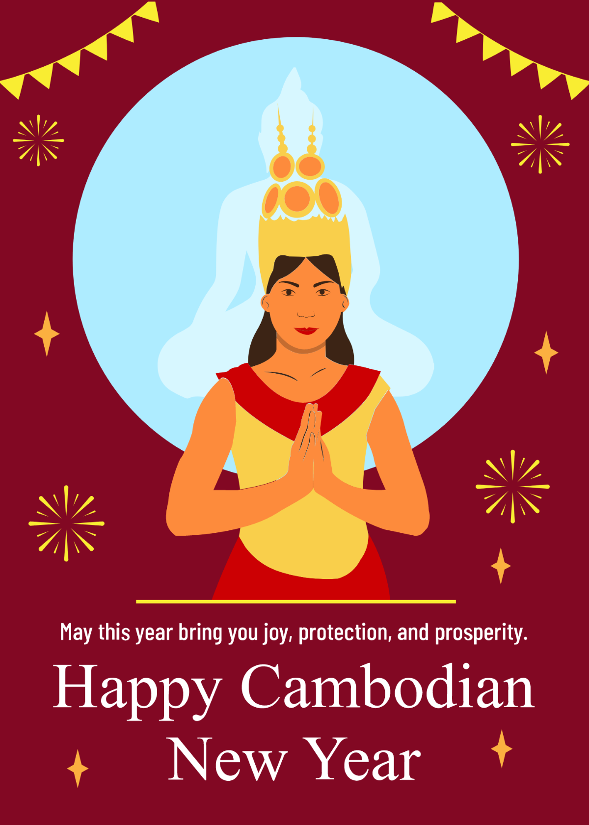 Free Khmer New Year Wishes Template