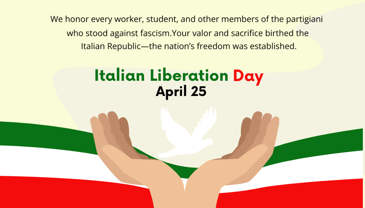 Free Italy Liberation Day Card Template